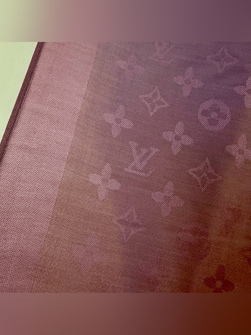 Luxury Cashmere & Silk Blend Monogram Scarf - Picture 2 of 9